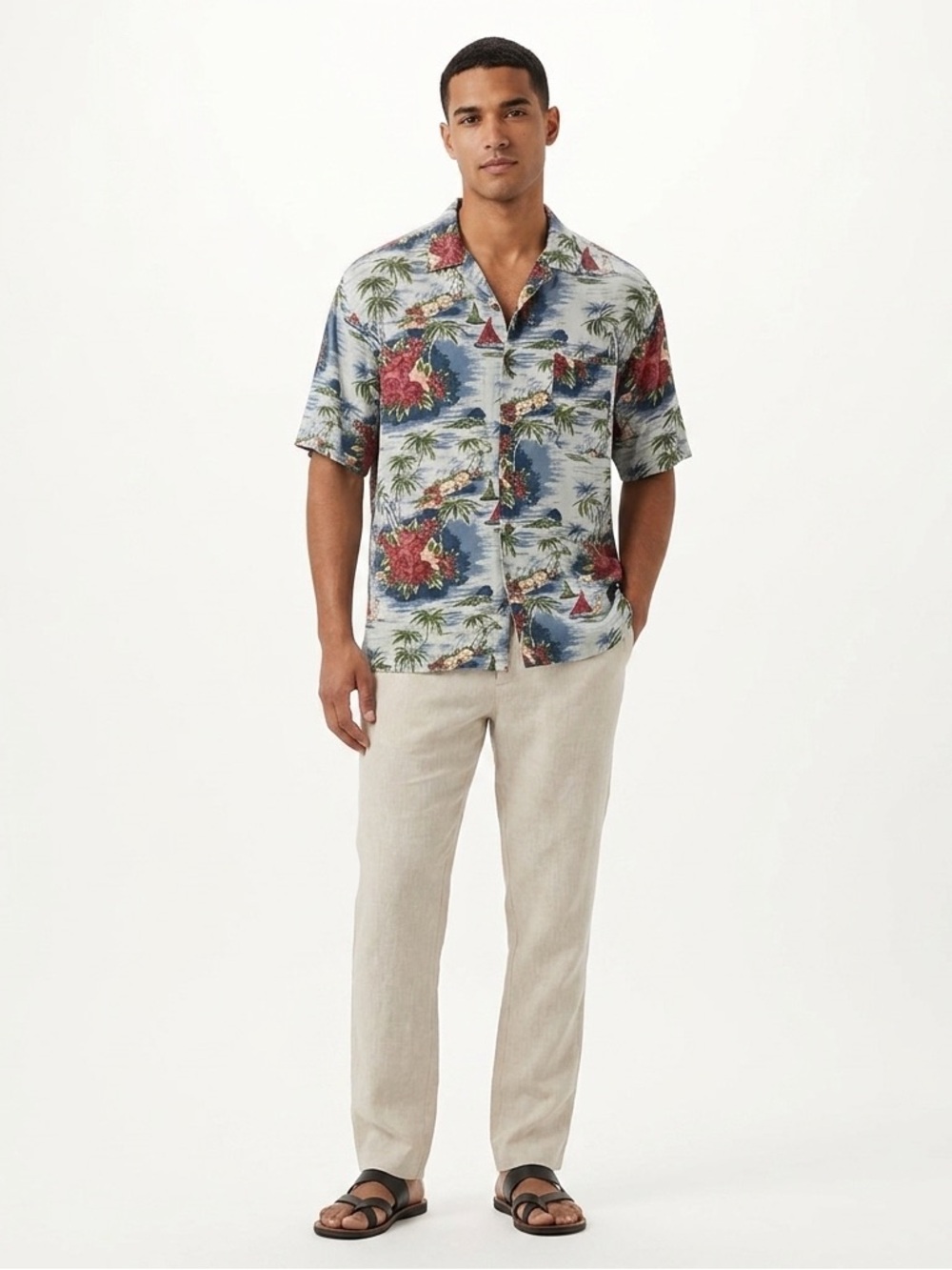 Vintage A Souvenir Of The Rainforest Café Mens Short Sleeve Hawaiian Shirt Large - Picture 11 of 11